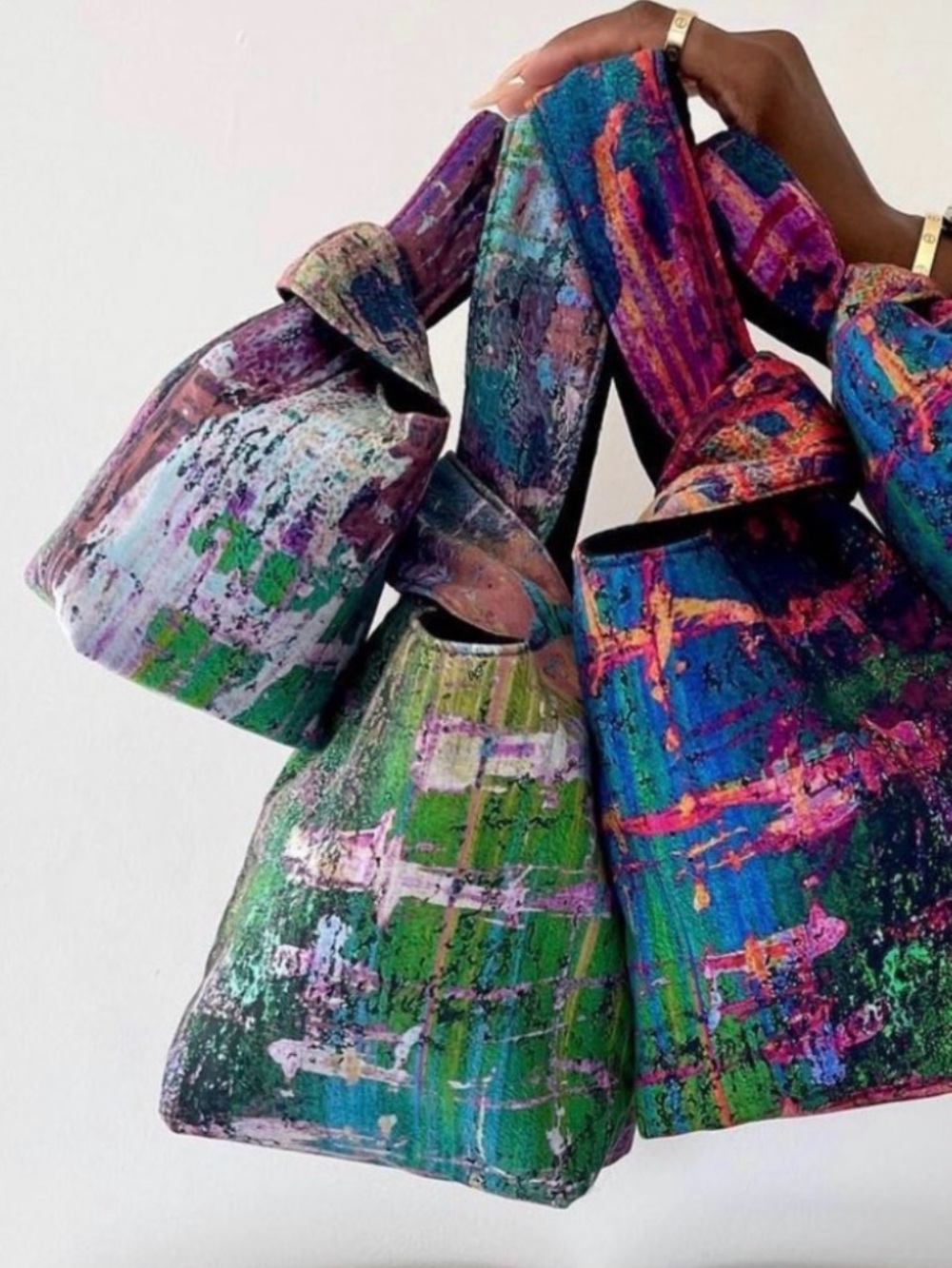 Carlton Yaito Abstract One Handle Knot Bag